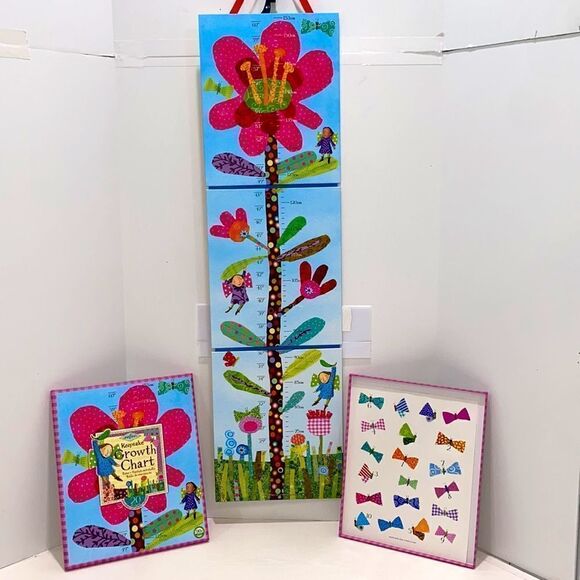 Eeboo Hot Pink Flower Growth Chart For Girls Responsibly Chart - Picture 10 of 11